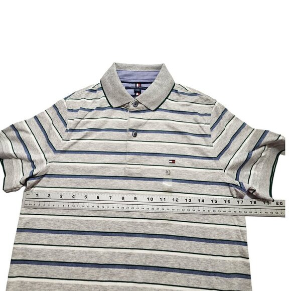 Tommy‎ Hilfiger Men's Polo Shirt Short-Sleeve THLUXE Striped Slim Fit XS - Picture 2 of 13